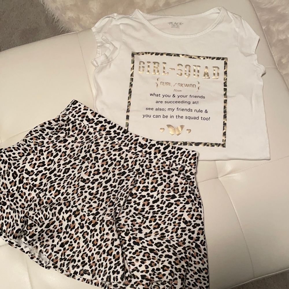 Girls two piece skirt and matching shirt